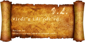 Virág Lénárd névjegykártya